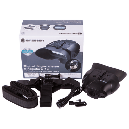 Bresser 1–2x Digital Night Vision Binoculars, with Head Mount - FREE LENS CLOTH WITH EVERY ORDER